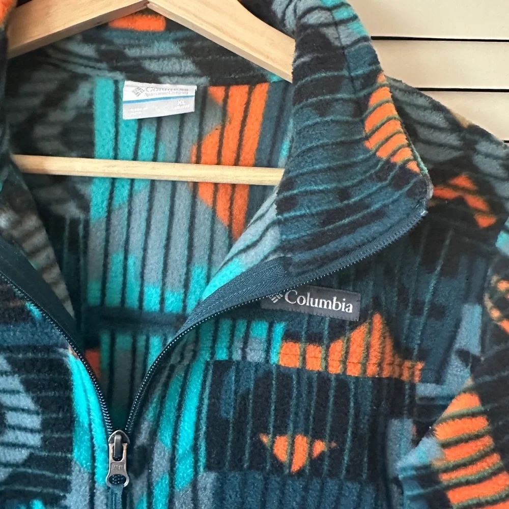Columbia Teal and Orange Fleece Jacket